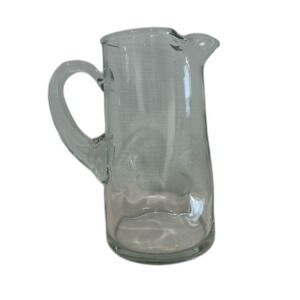 Thick Walls Wavy Glass Water Pitcher.